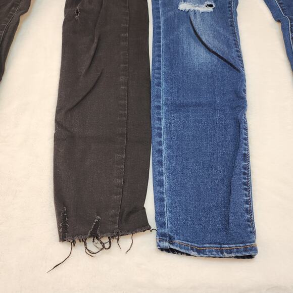 Old Navy Rockstar Jeggings Womens 8 2 Pairs Blue Black Ripped Destroyed Stretch - Picture 6 of 13